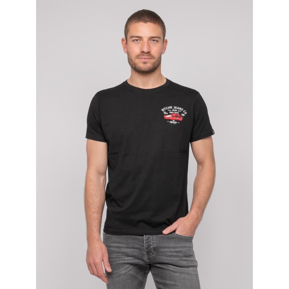 T-shirt Coton Motifs Nerolma noir, RITCHIE