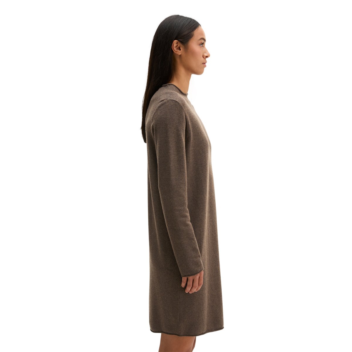 Robe en maille ajustée en mélange de laine vierge douce marron, MARC O'POLO