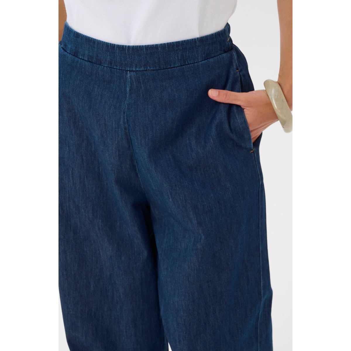 Pantalon casual bleu dark blue wash, CULTURE