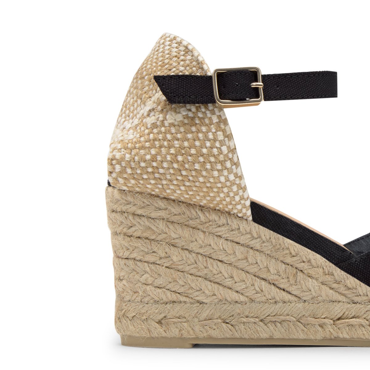 Espadrilles compensées en coton bio à bride  CHIARITA LIGHT PLATFORM noir, CASTANER