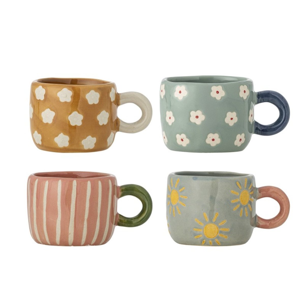 Petite tasses grès NINI set de 4 multicolore, BLOOMINGVILLE