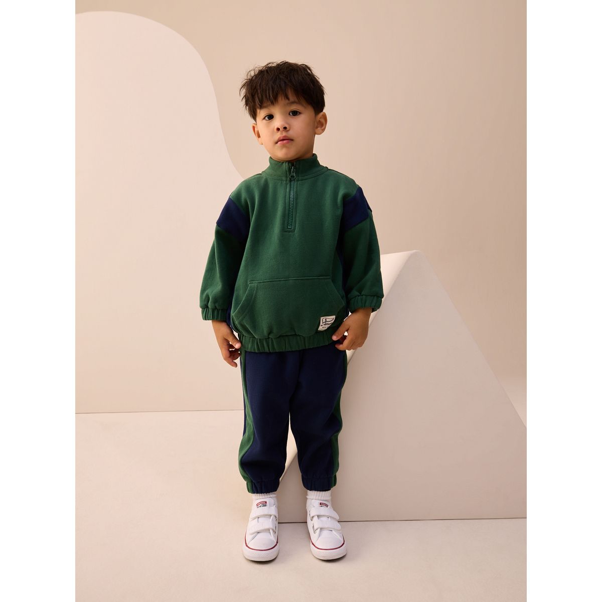Haut semi-zippé et pantalon de jogging vert, NEXT