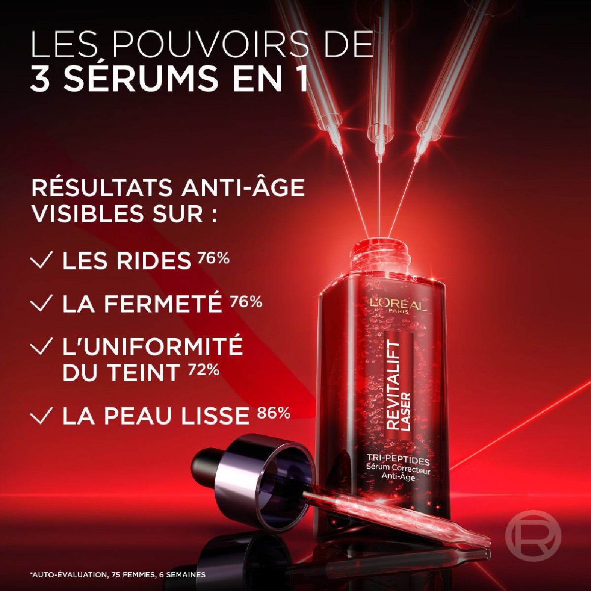 Routine Soin Revitalift Laser Soin Anti-âge 50ml + L'Oréal Paris Revitalift Laser Sérum Correcteur Anti-Âge Tri-Peptides 30ml couleur unique, L'OREAL PARIS