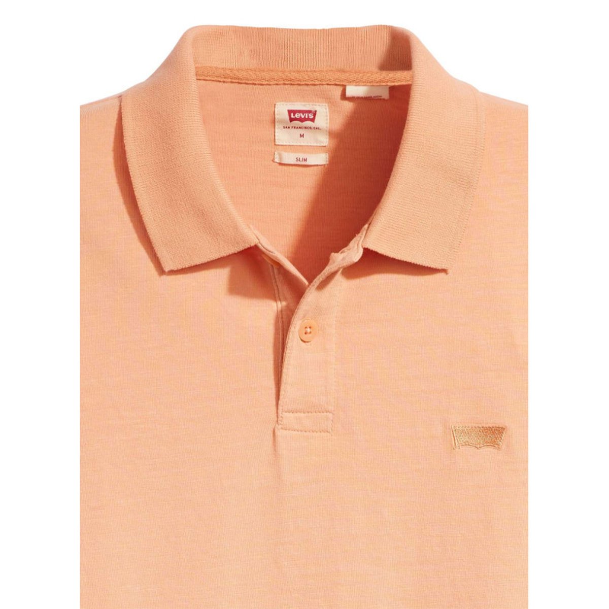 Polo en coton orange uni avec un col boutonné et une coupe droite orange, LEVI'S