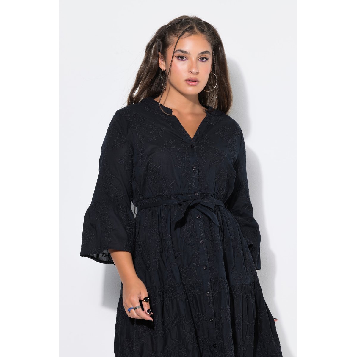 Robe midi, coupe confortable noir, STUDIO UNTOLD