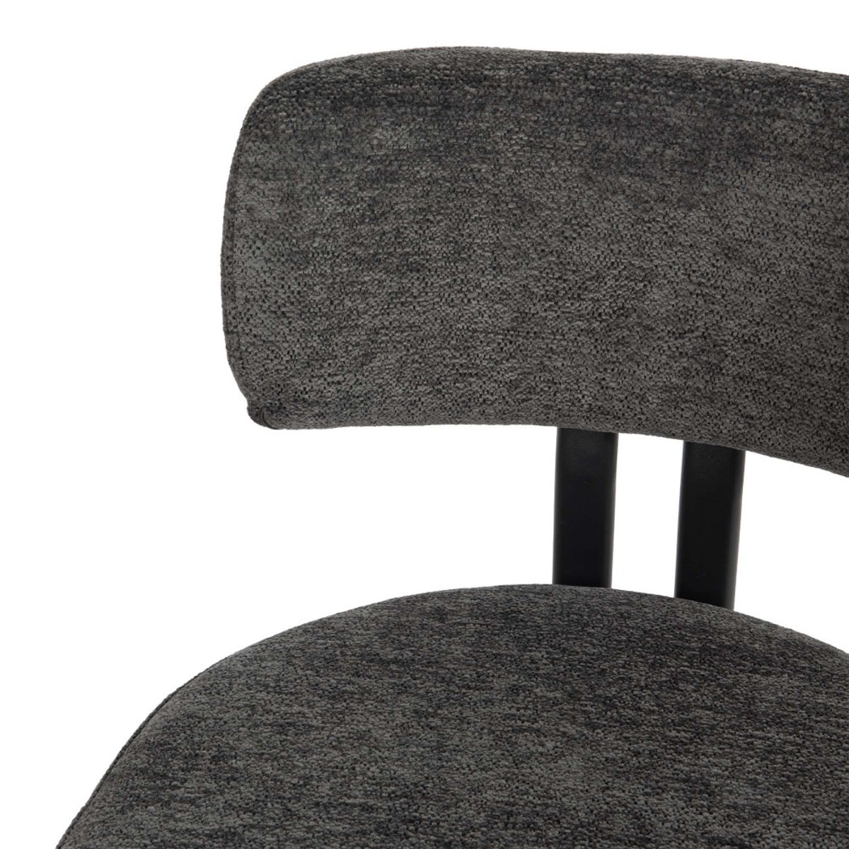 Chaise de salle à manger Gleen foncé avec piètement noir (lot de 2) gris, AMADEUS