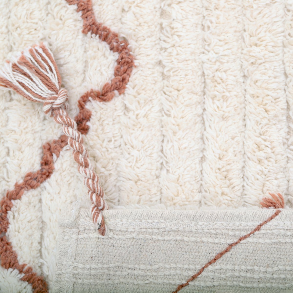 Tapis coton berbère VIKTOR naturel / ambre, NATTIOT