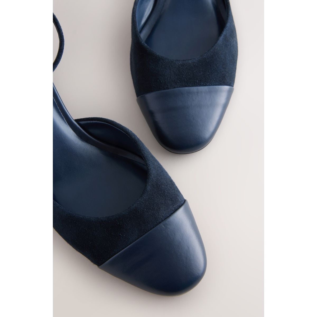 Chaussures en cuir à renfort bleu marine, NEXT
