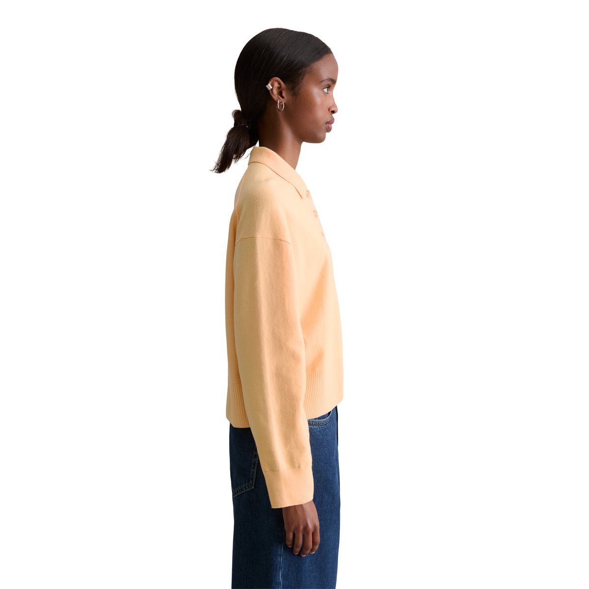 Polo en maille relaxed en Soft Cotton Stretch orange, MARC O’POLO DENIM