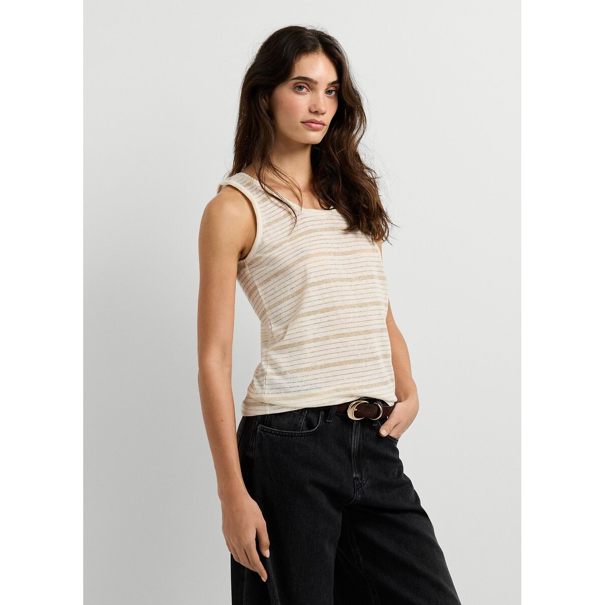 Débardeur rayé ecru, PEPE JEANS
