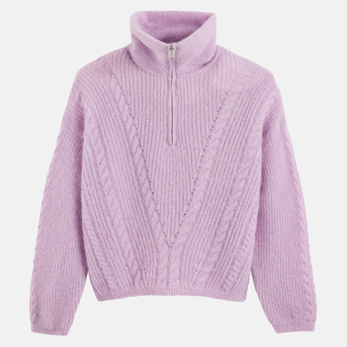 Pull col camionneur torsadé en alpaga mélangé violet lilas, LA REDOUTE COLLECTIONS