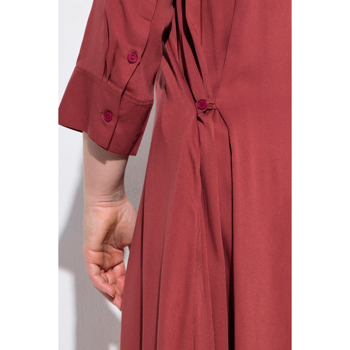 Robe midi en Lyocell, coupe évasée bois de rose, ULLA POPKEN