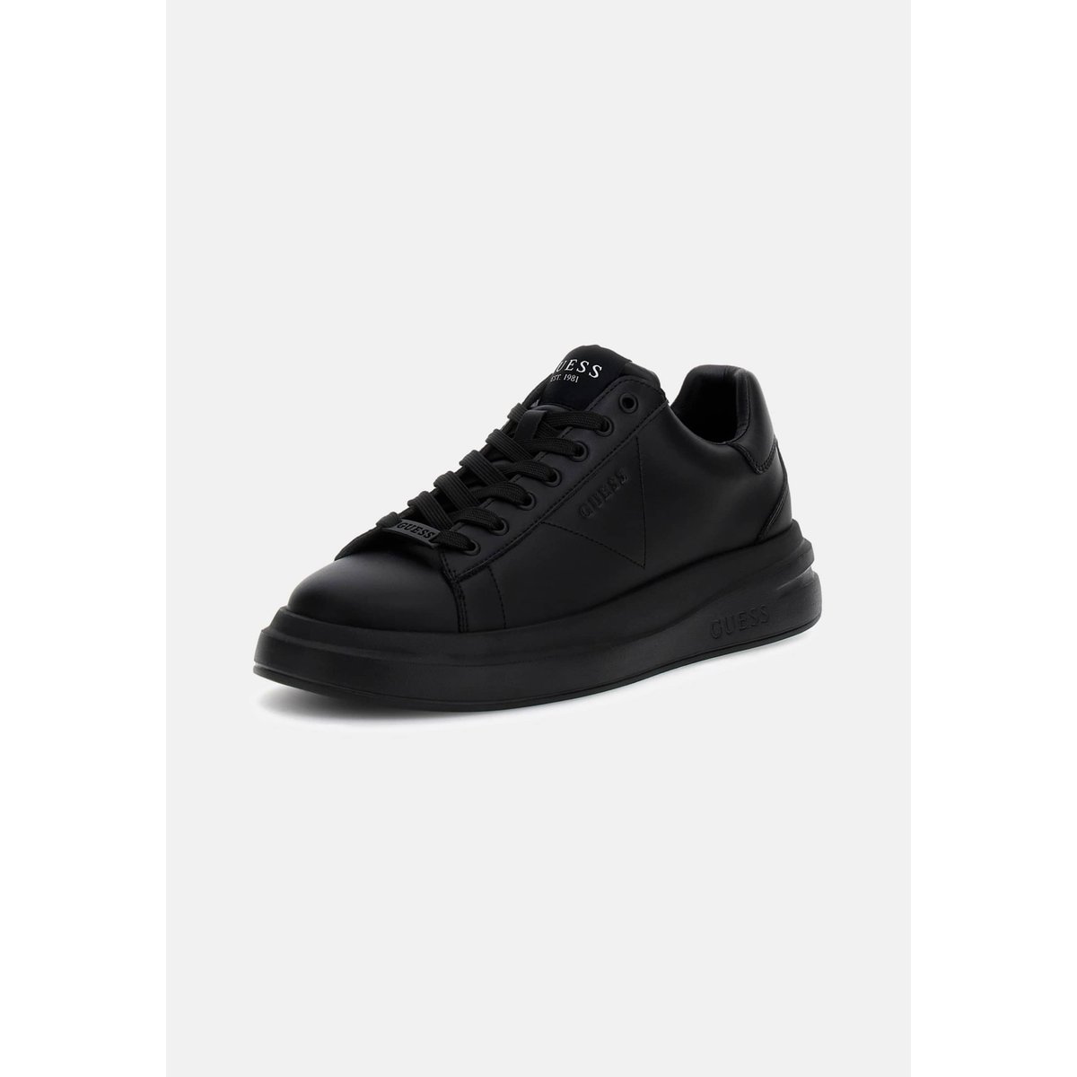 Sneakers Elba Cuir Mélangé noir, GUESS