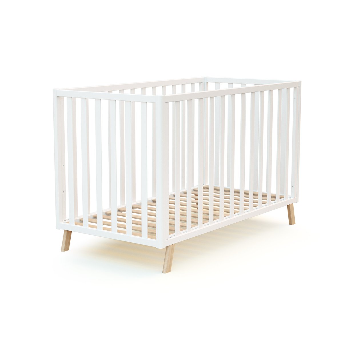Lit bébé évolutif en bois KASA blanc, AT4