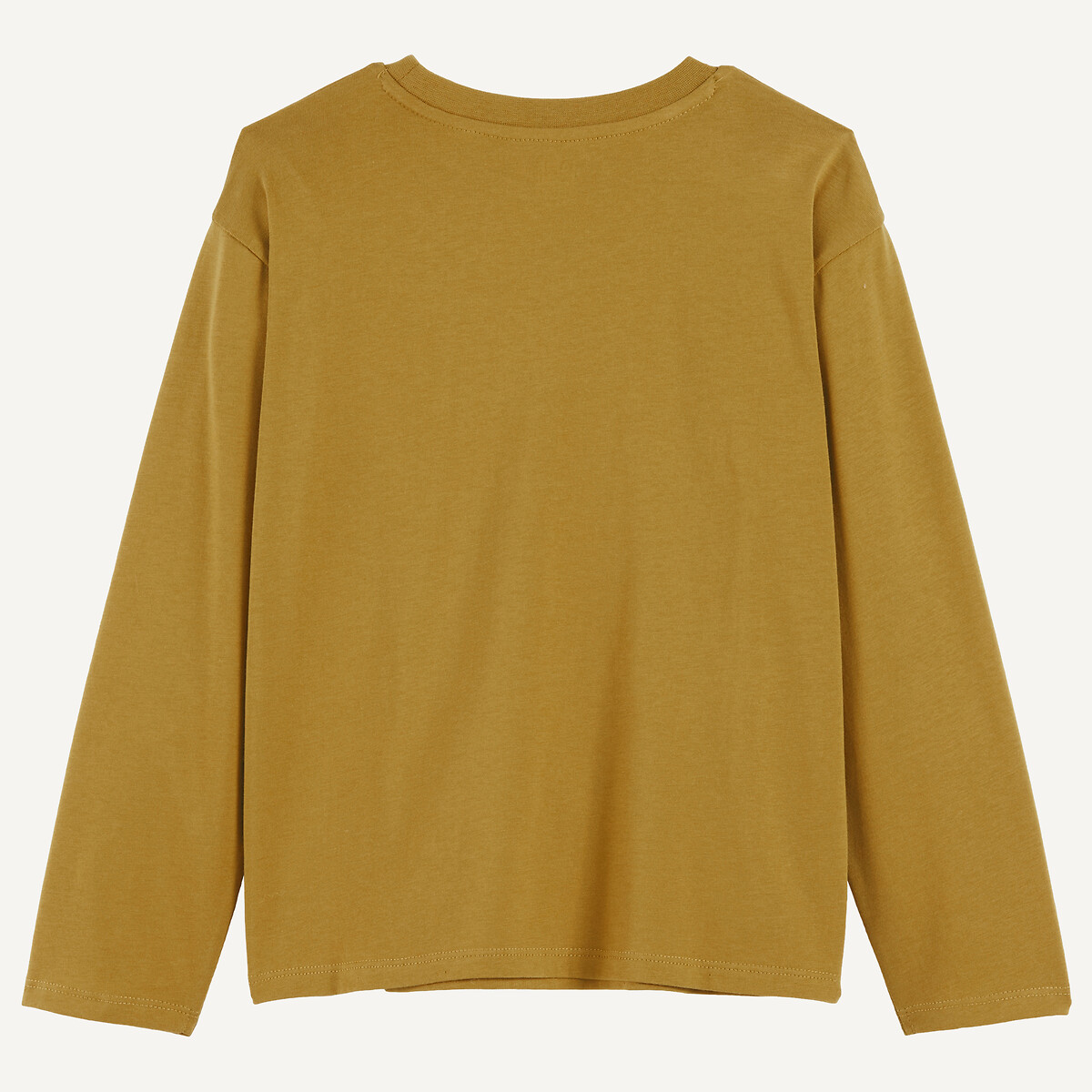 T-shirt manches longues, texte imprimé devant ocre, LA REDOUTE COLLECTIONS