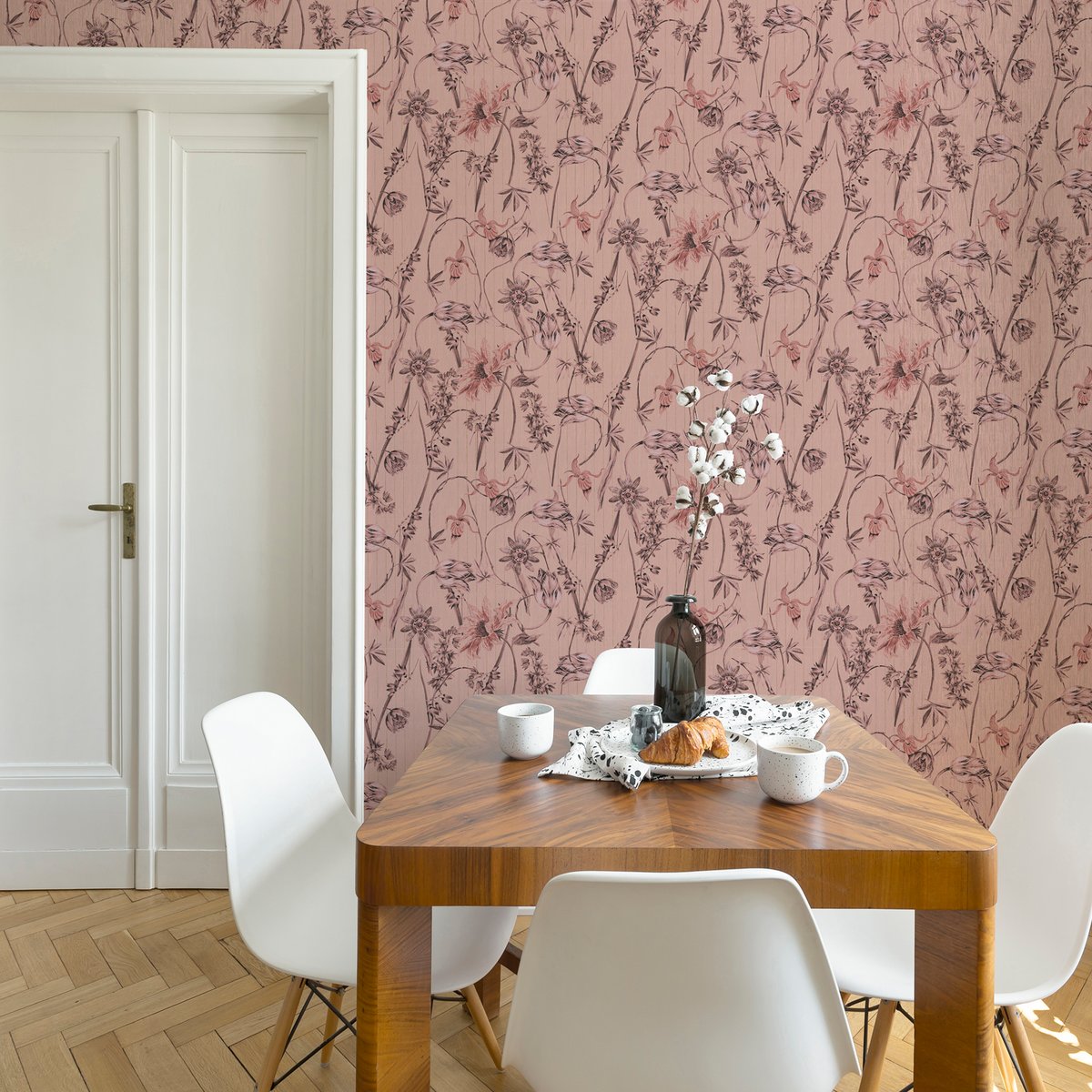 Papier peint Fleurs Nadine rose, SUPERFRESCO EASY