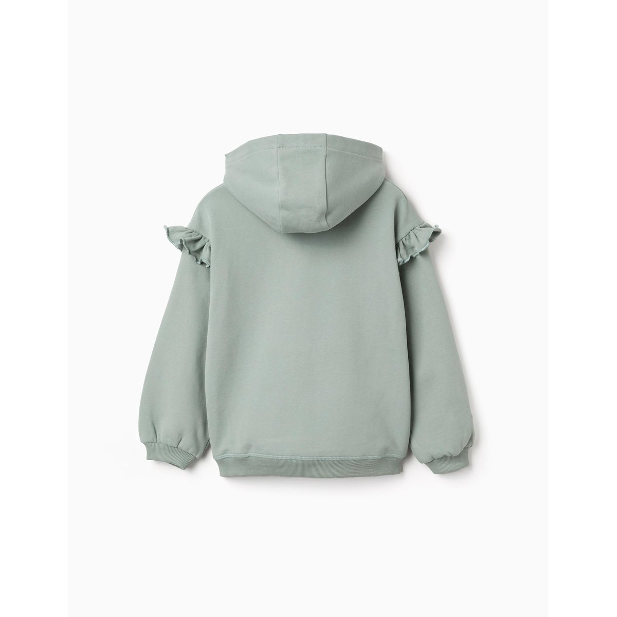 Sweat en coton peigné à capuche et imprimé Stitch & Angel vert, ZIPPY