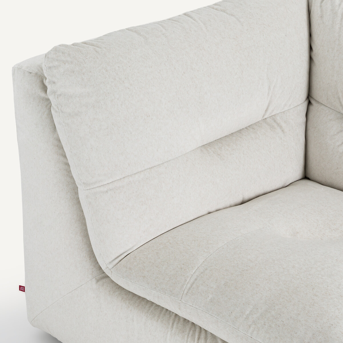 Angle 90° modulable en velours de lin, GIULIANO albatre, AM.PM