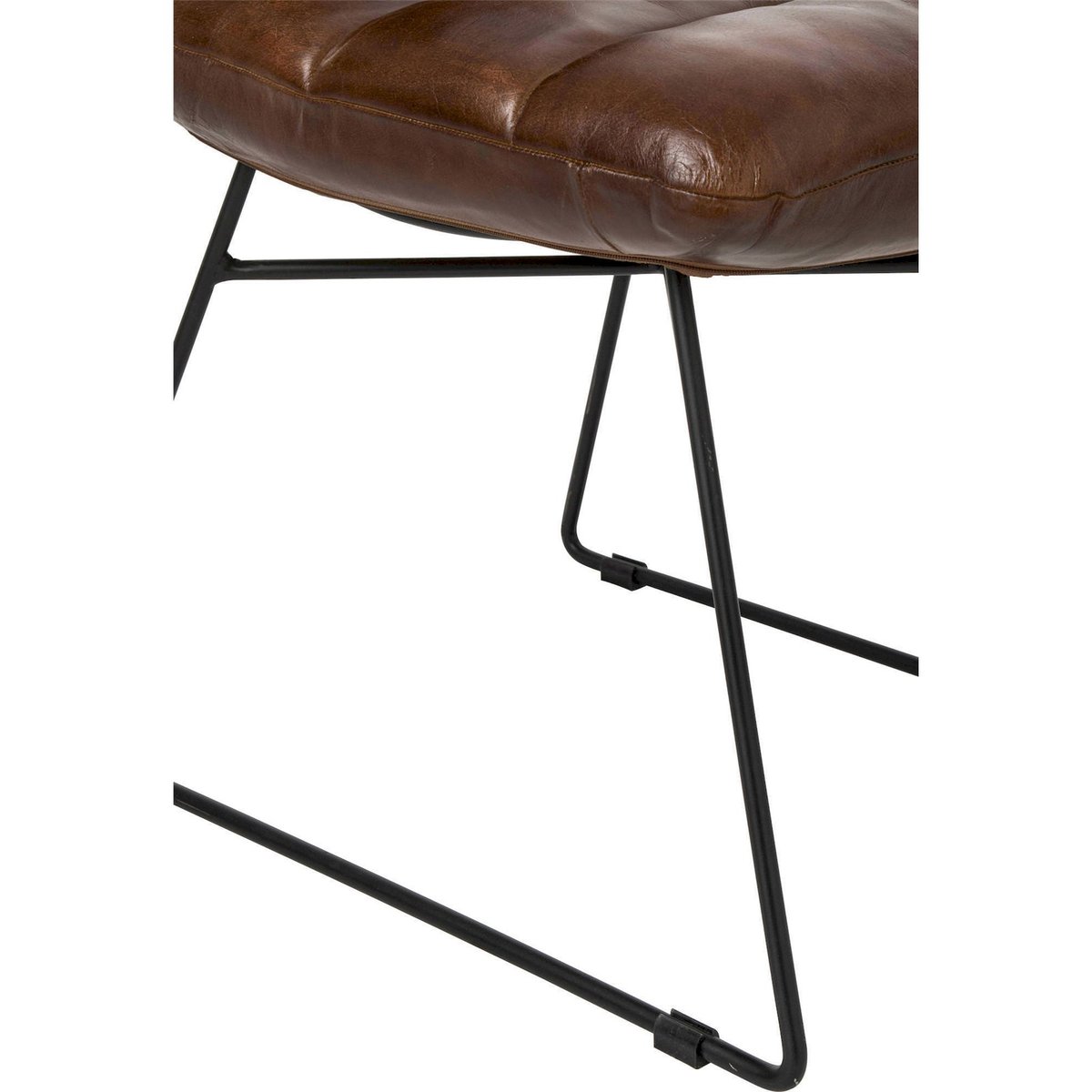 Chaise en cuir au capitonnage confortable marron, RECOLLECTION