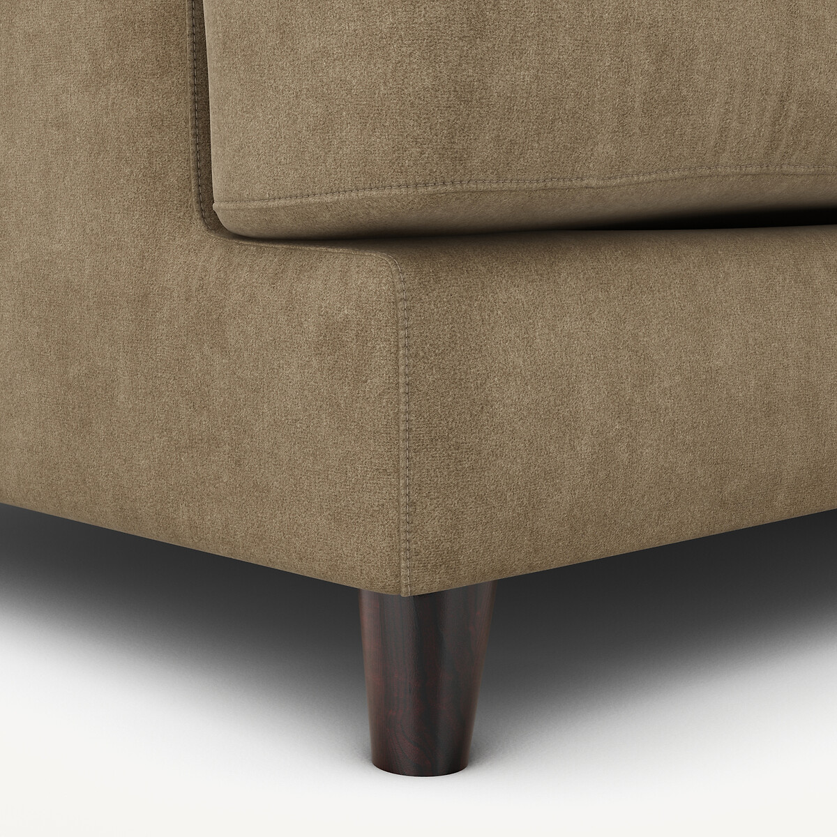 Canapé 3 ou 4 places, en velours stonewashed, ALWINE gris shiitaké, AM.PM