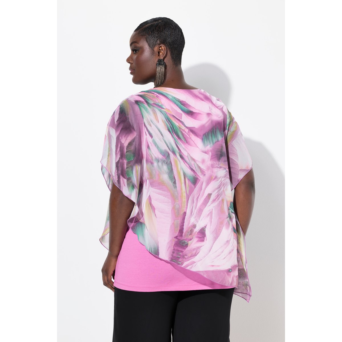 Blouse en mousseline doublée oversize lande clair, ULLA POPKEN
