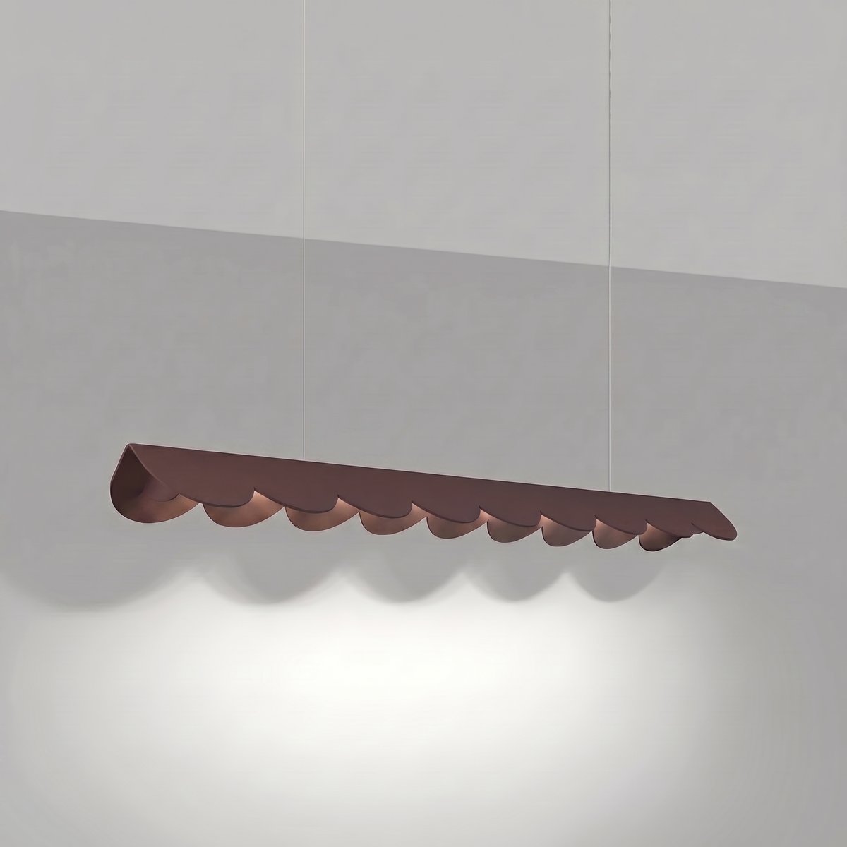 Suspension Aluminium Marron LED 1 Biscuit marron, EDEN