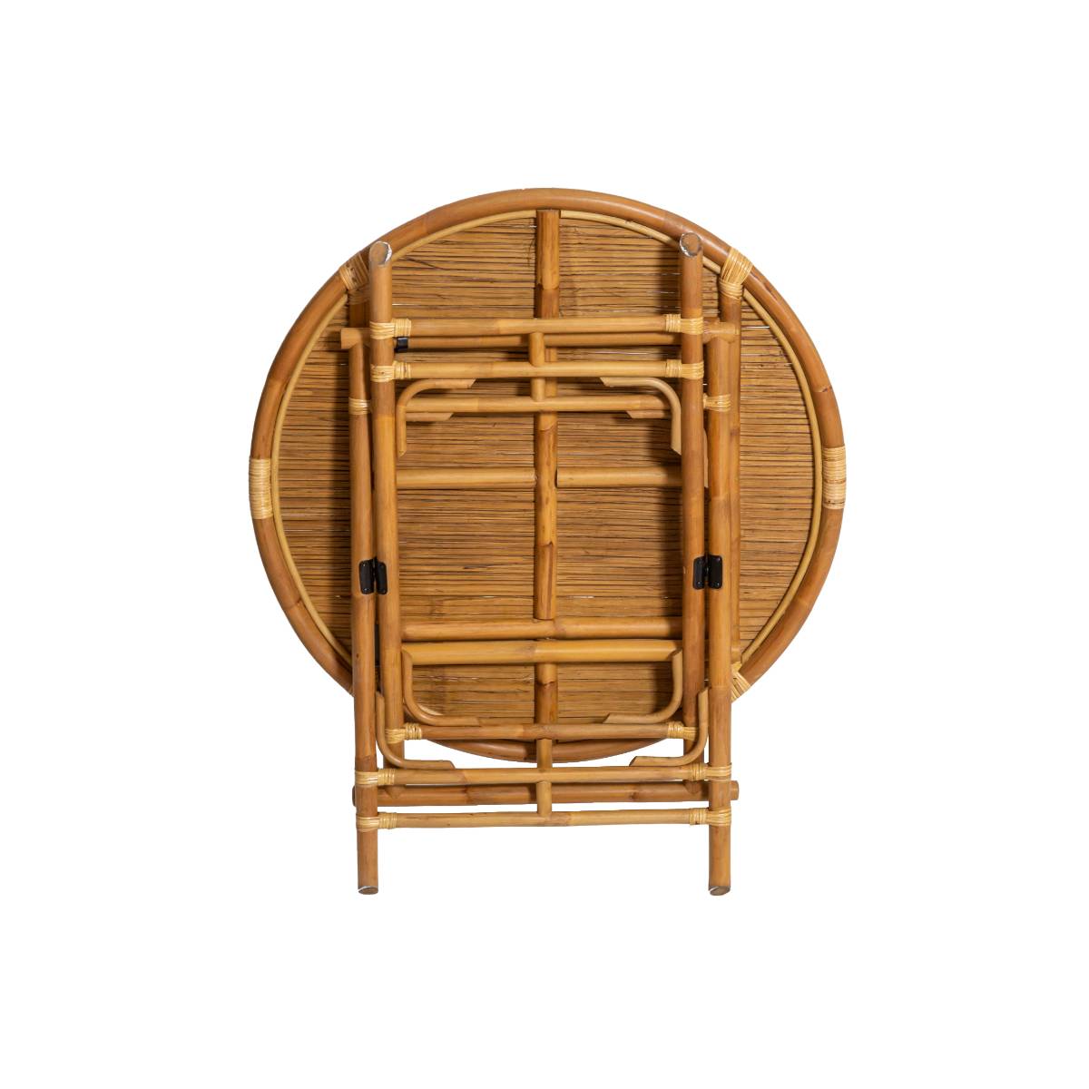 Table en bambou ronde SOLINE bois clair, MADE IN MEUBLES