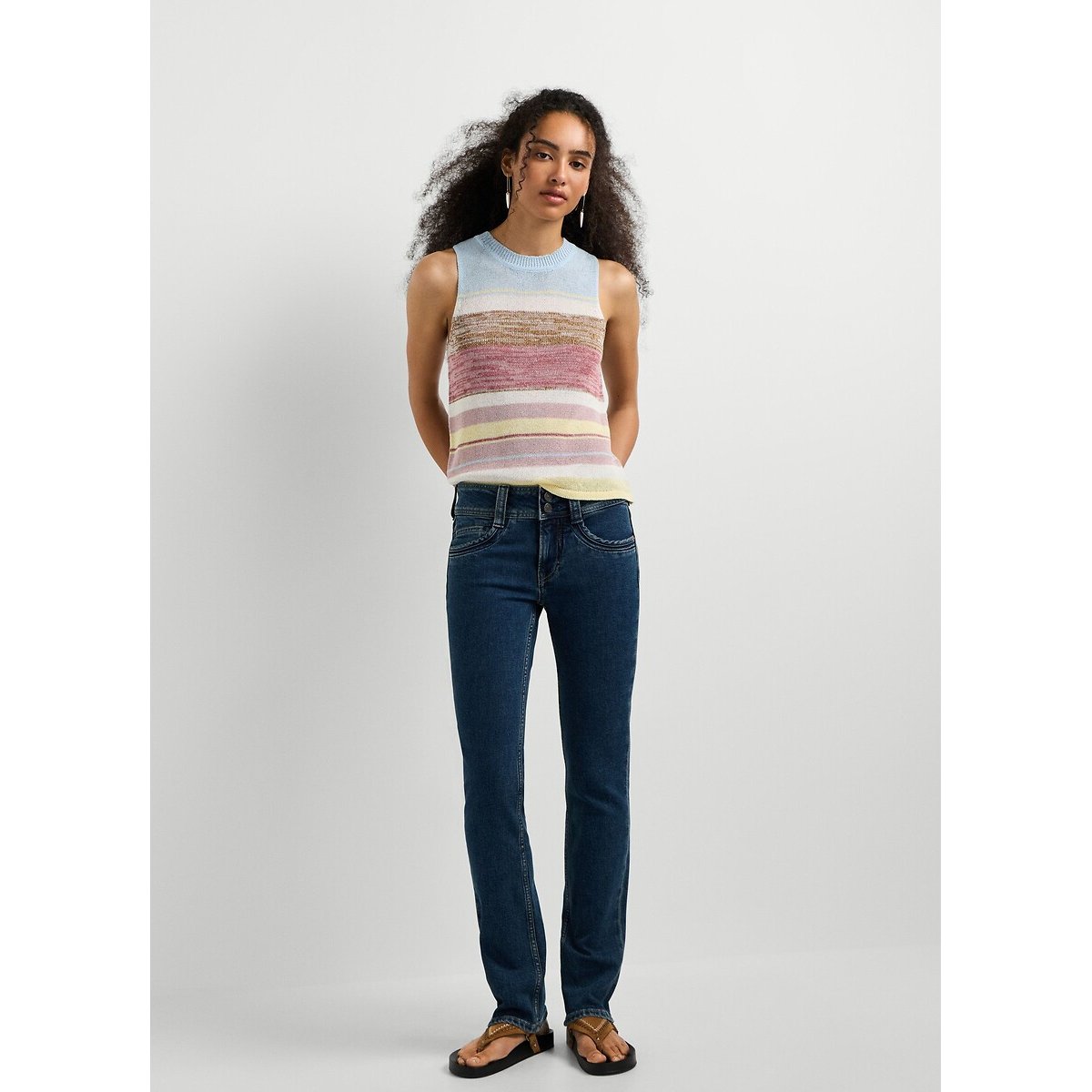 Jeans slim, cintura standard, dois botões, GEN stone wash, PEPE JEANS