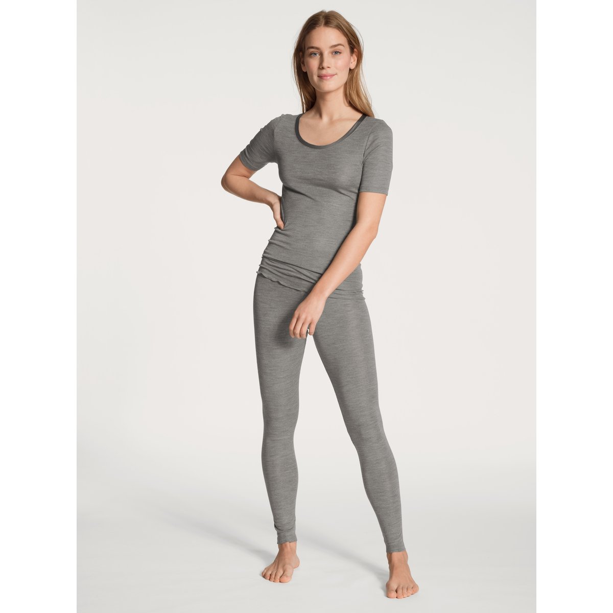 T-Shirt à manches courtes manches courtes Laine TRUE CONFIDENCE platin melé_, CALIDA