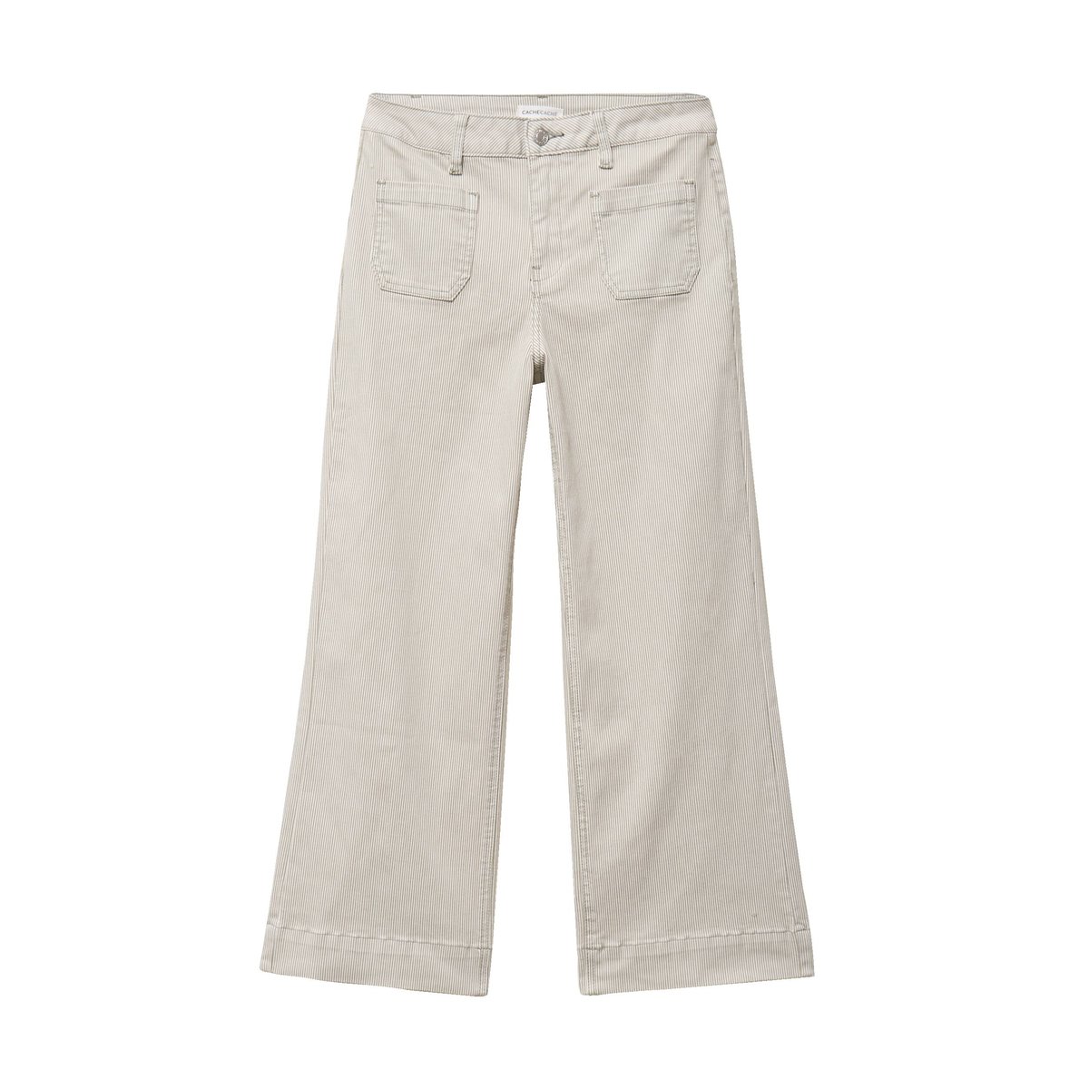 Pantalon large cropped taille haute vert kaki, CACHE CACHE