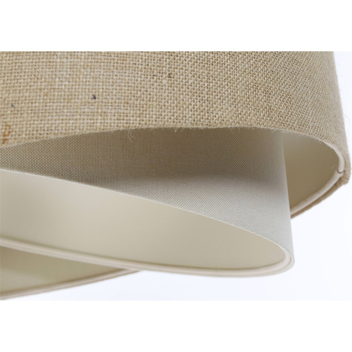 Suspension en lin et chanvre ronde Boho beige naturel et crème doux, BPS KONCEPT