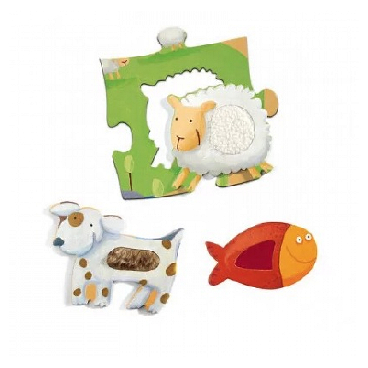 Puzzles géants - Tactilo Ferme multicolore, DJECO