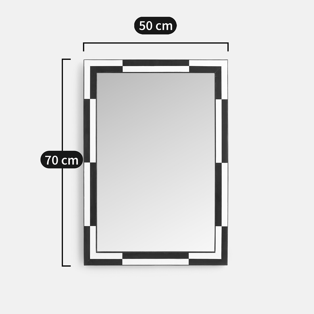 Espejo rectangular, 50 x 70 cm, LOUMIA burdeos/blanco, LA REDOUTE INTERIEURS