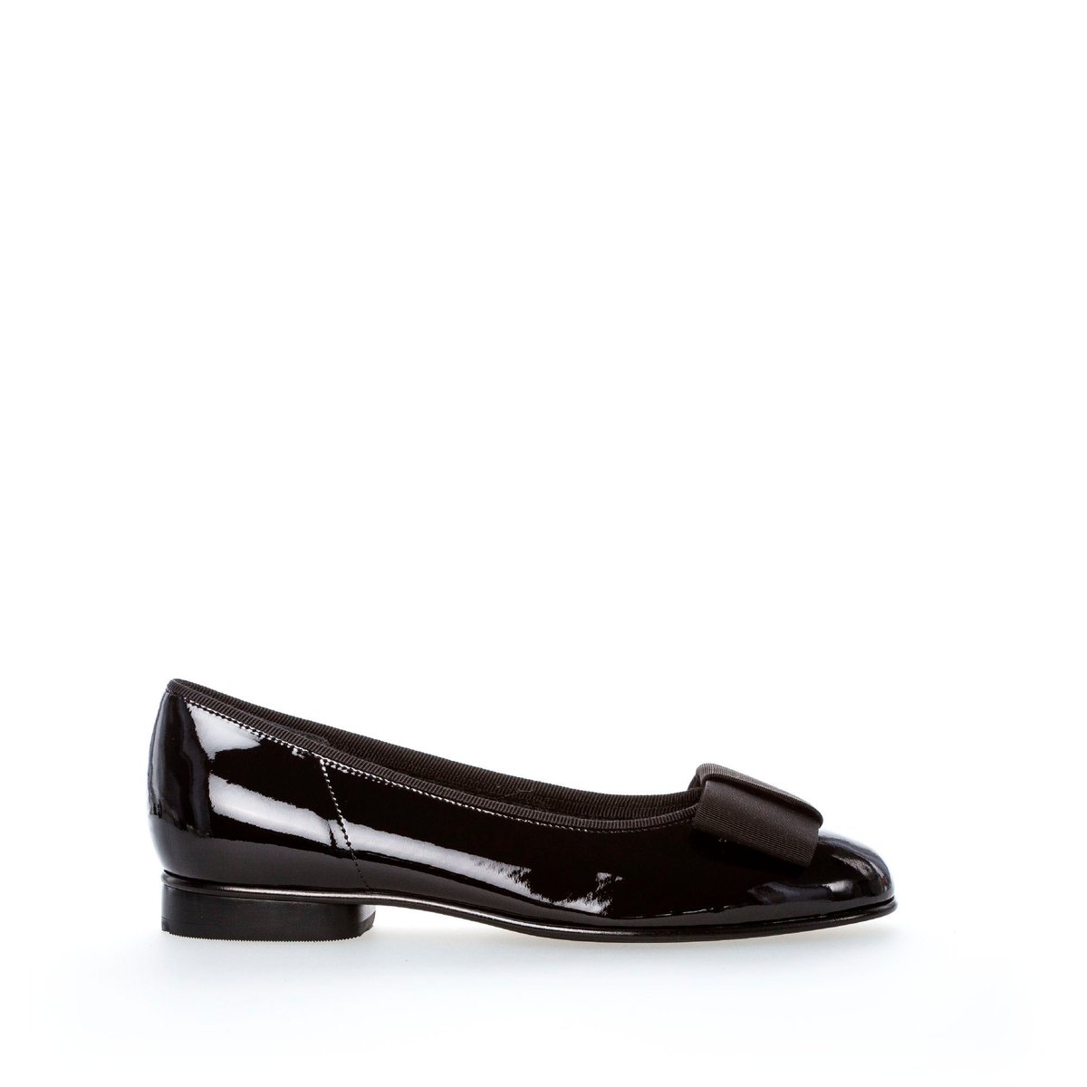 Ballerines en cuir à talon décroché noir vernis, GABOR