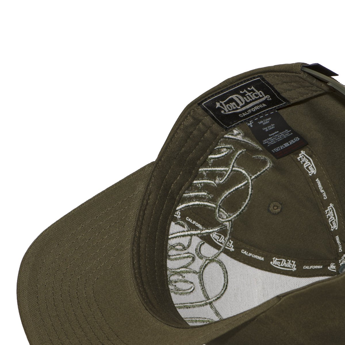 Casquette Baseball CHI kaki foncé, VON DUTCH