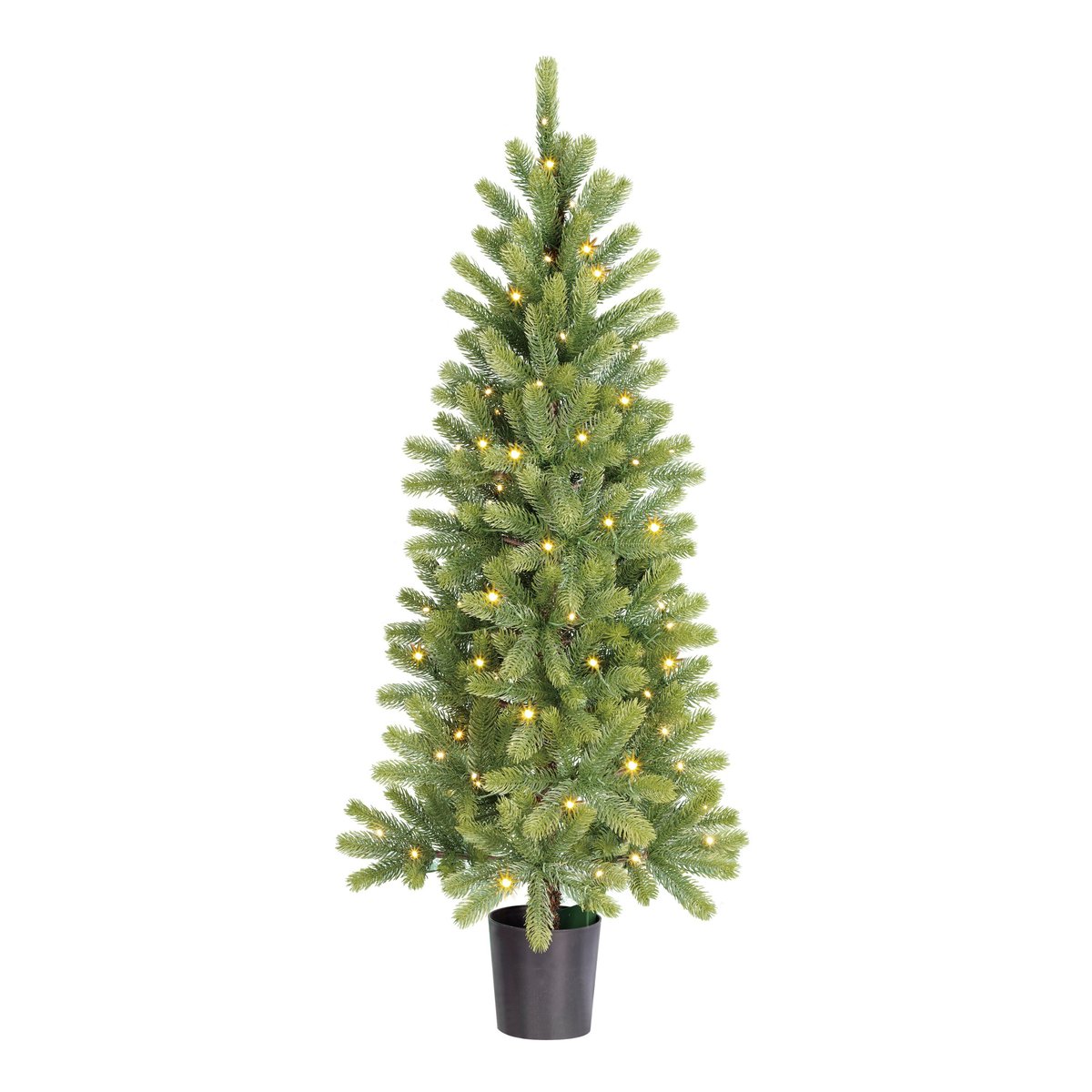 Sapin de Noël artificiel avec LED H120 cm NAGOYA blanc chaud, BLACK BOX TREES