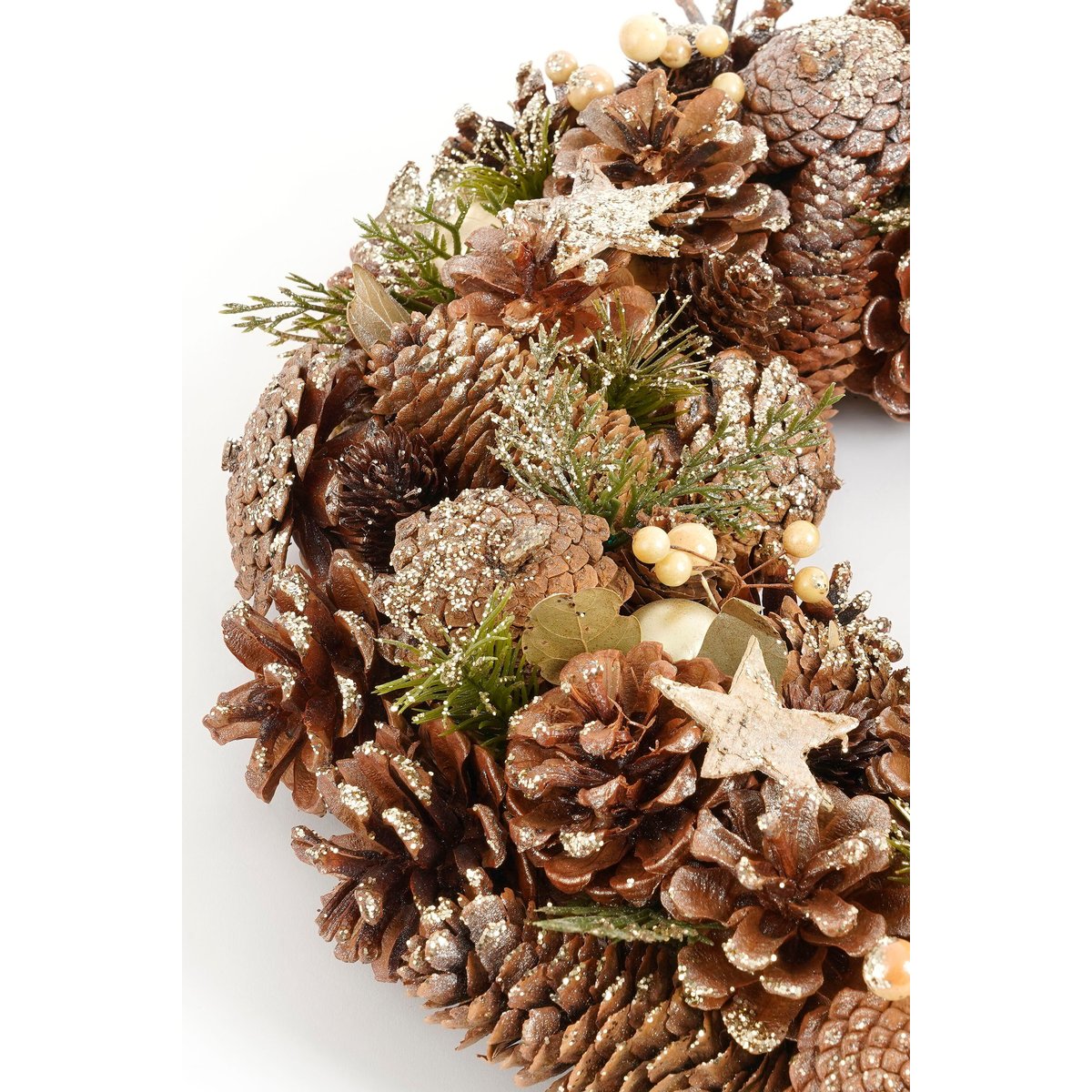 Couronne de Noël avec pommes de pin BRANT vert, MICA DECORATIONS