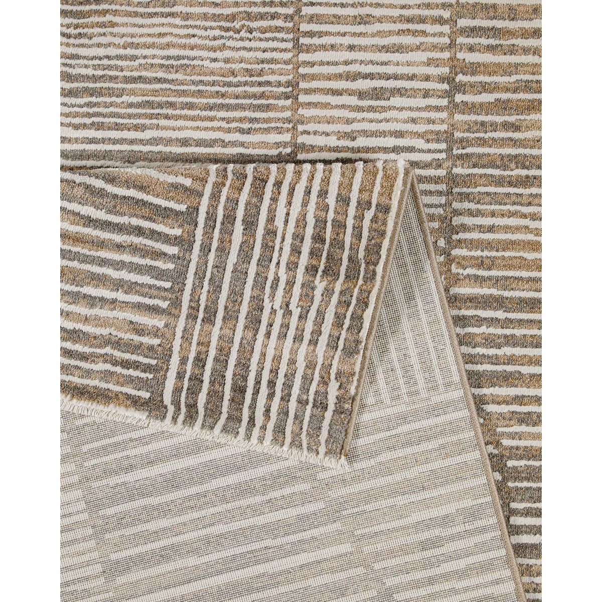 WECONhome Raymond par Esprit, tissé machine, tapis poils courts, motif rayé avec effet relief, certifié OEKO-TEX® , Raymond beige gris, ESPRIT