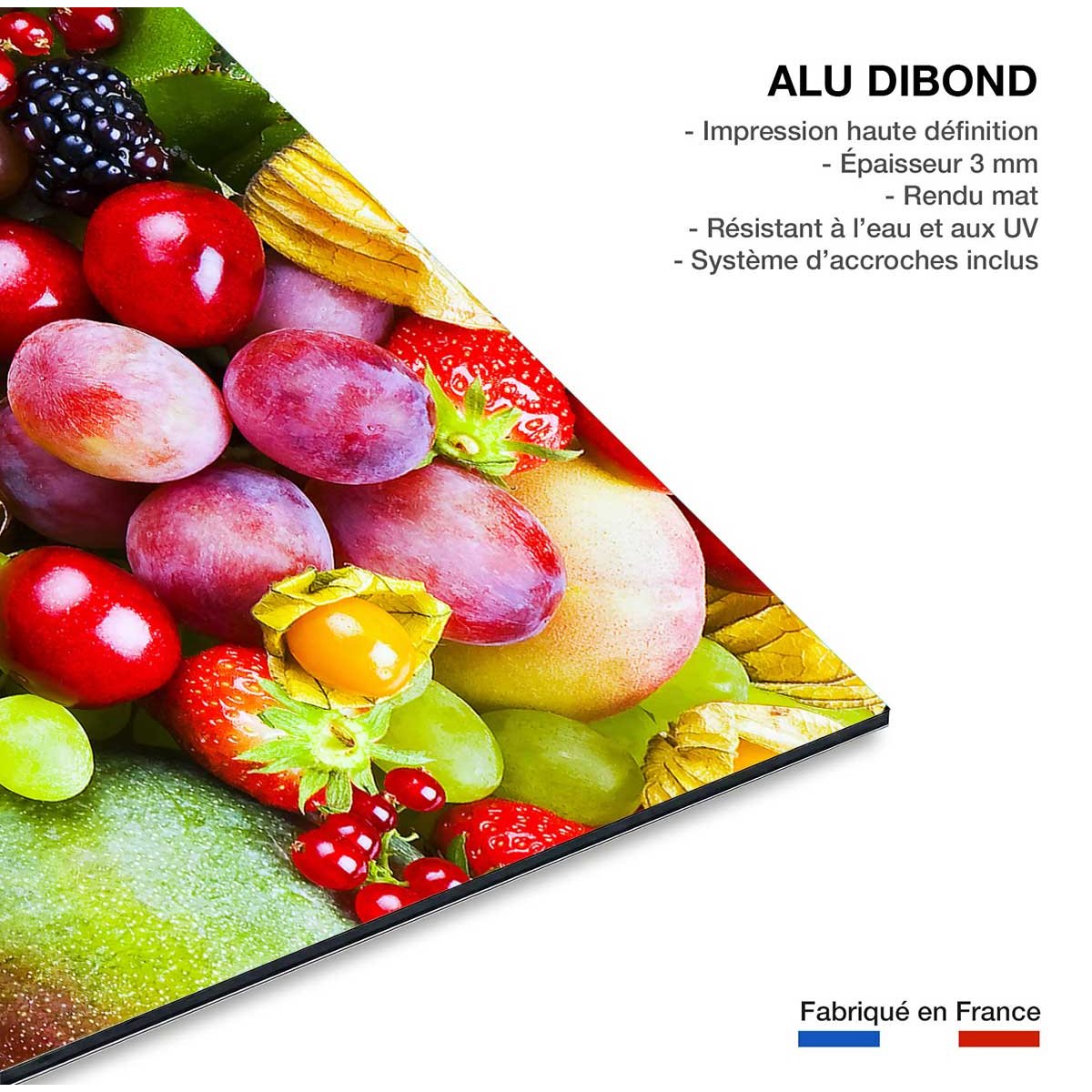 Tableau sélection de fruits tableau alu dibond, HEXOA