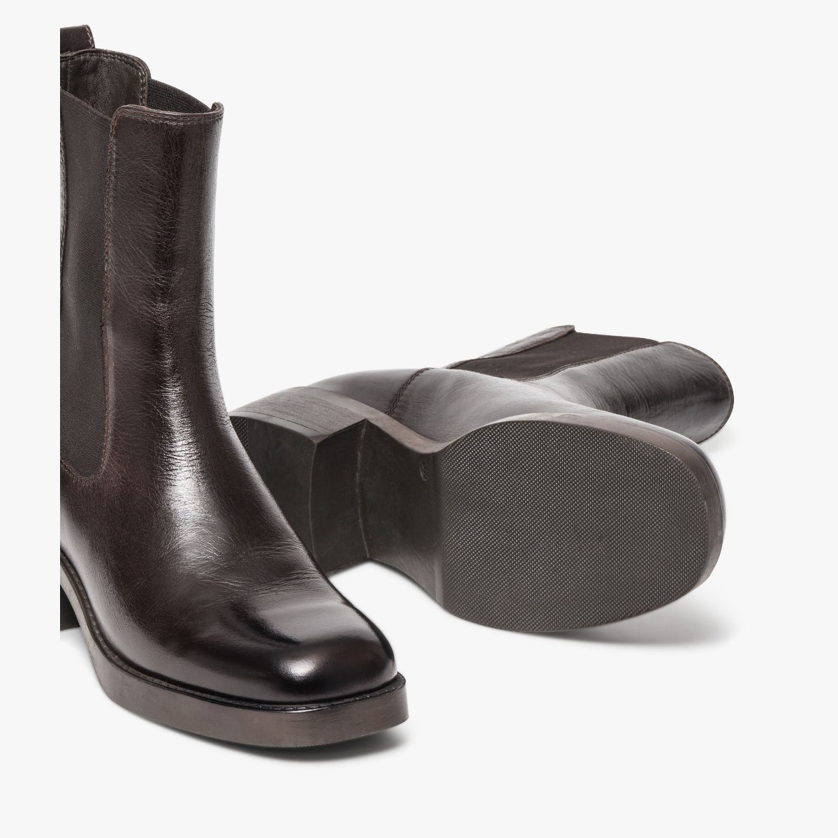 Boots À Talon en cuir MEDYS marron marron fonce, BOCAGE