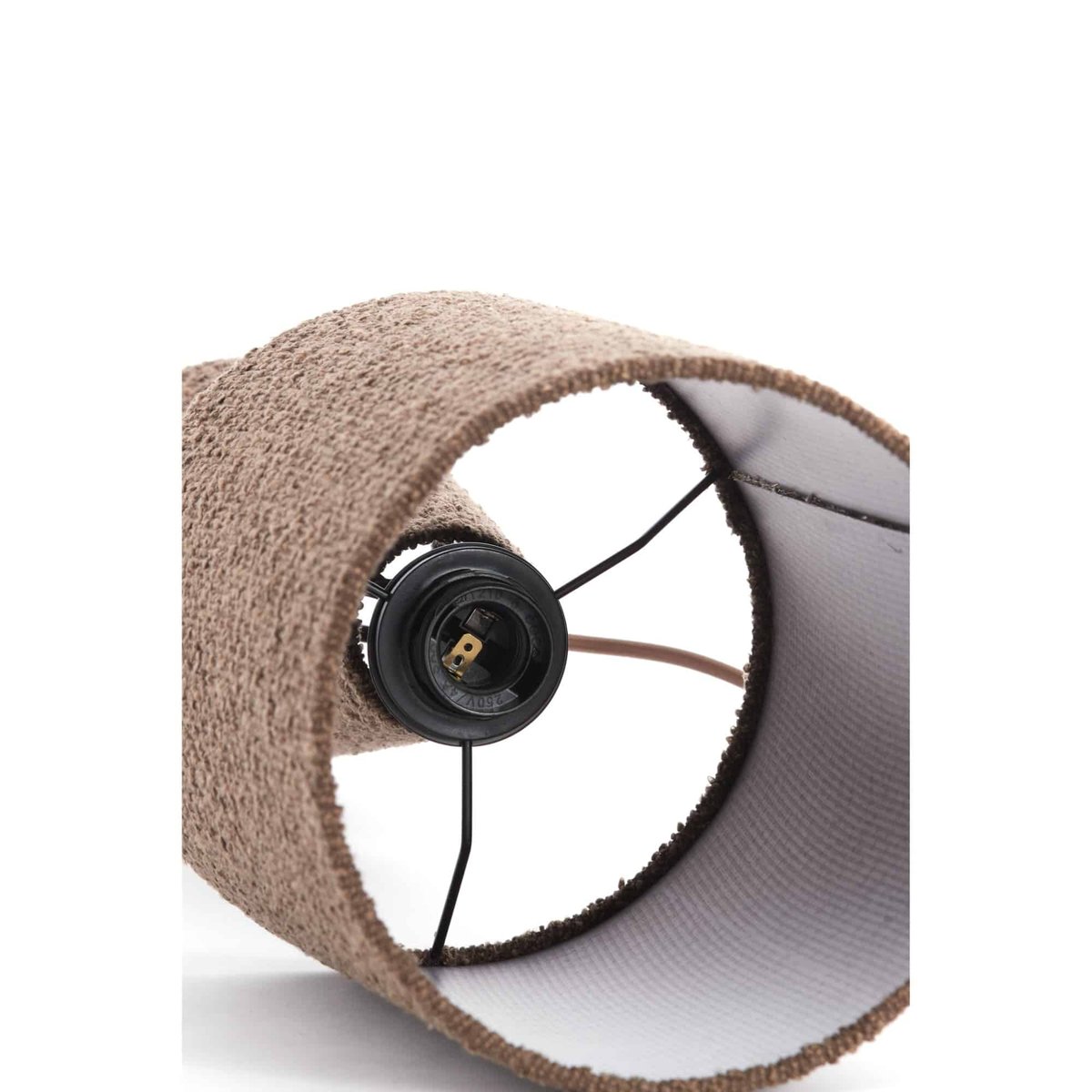 Lampe À Poser Textiles MICKY marron, LIGHT & LIVING 