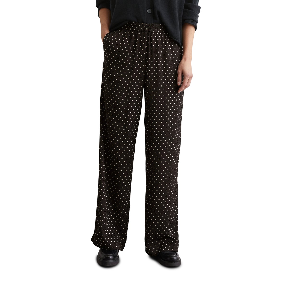 Pantalon large avec taille élastique en LENZING™ ECOVERO™ combo, MARC O'POLO