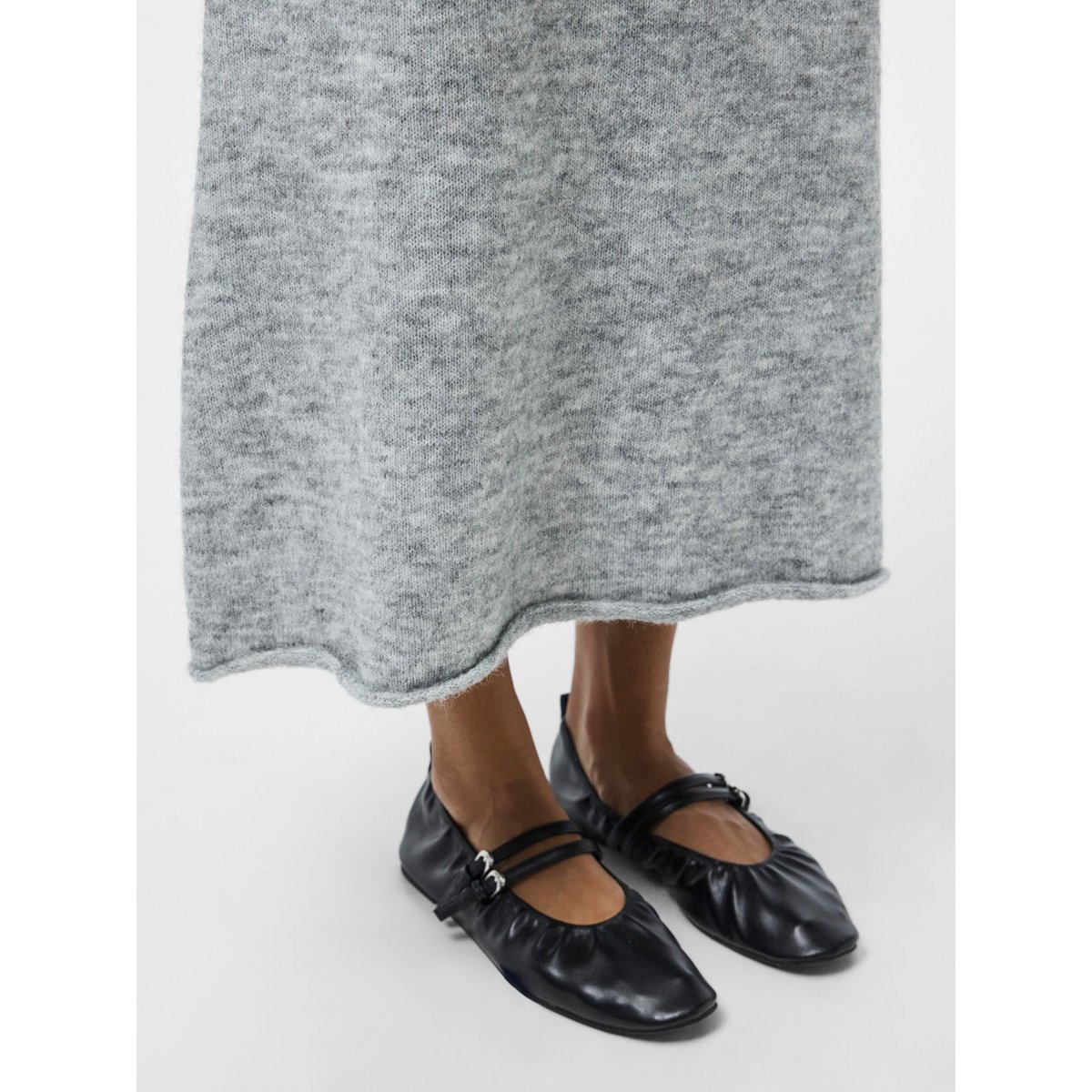 Jupe En Maille medium grey melange, PIECES