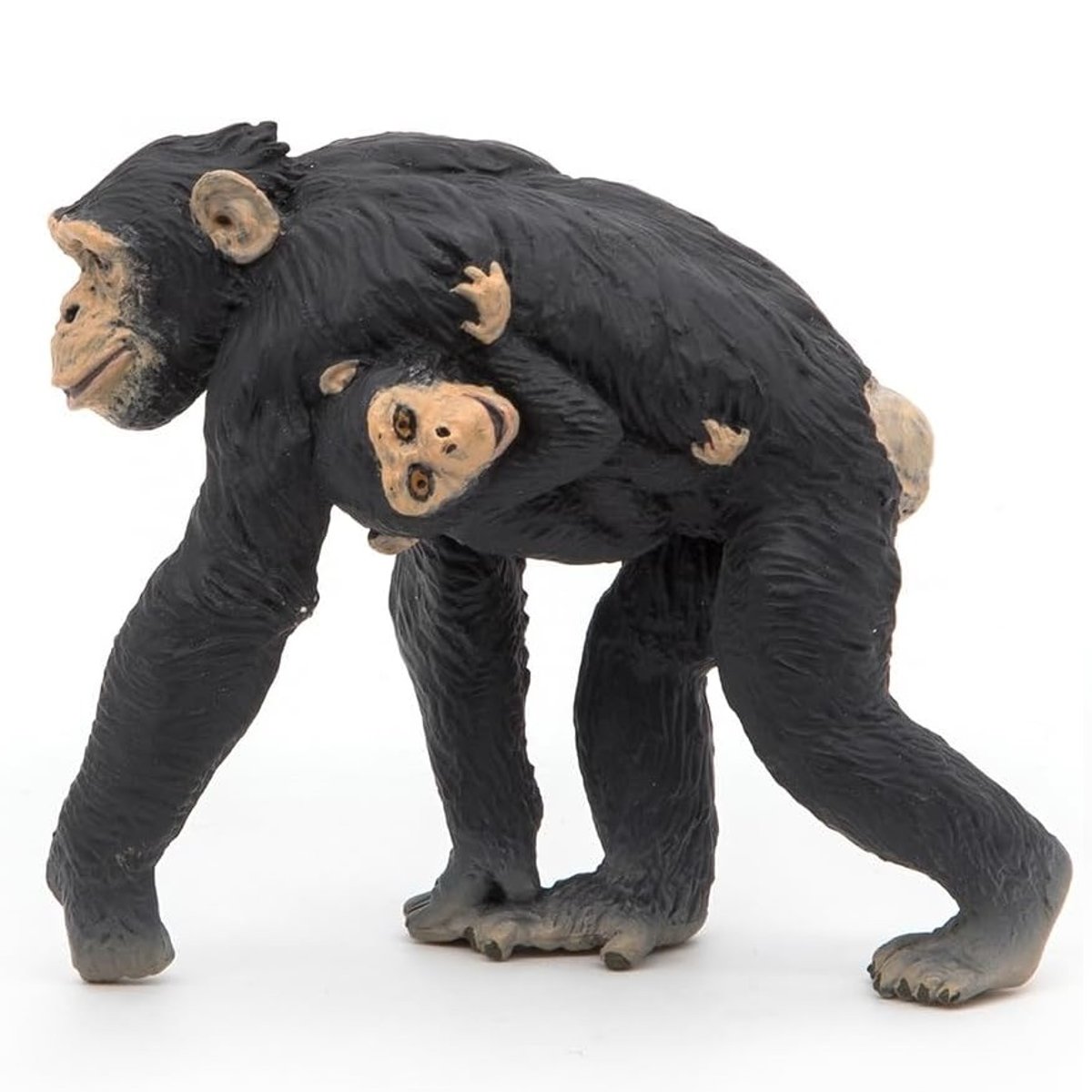 Figurine Chimpanzé et son bébé noir, PAPO