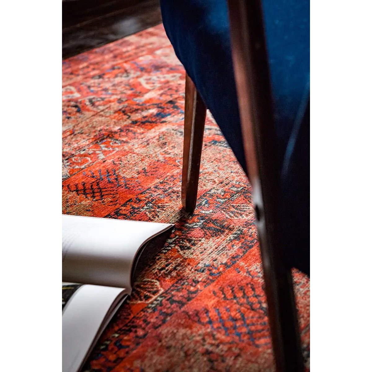 Tapis tissé plat style orient AGHA rouge, NOVATREND