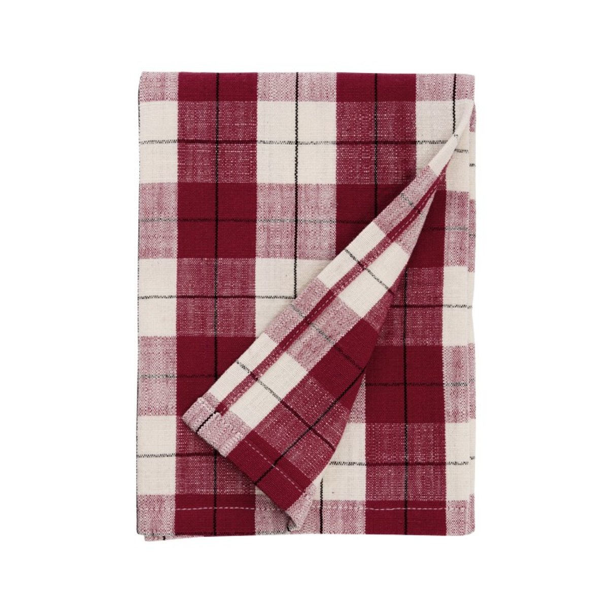 Torchon à carreaux coton rose foncé, MADAM STOLTZ