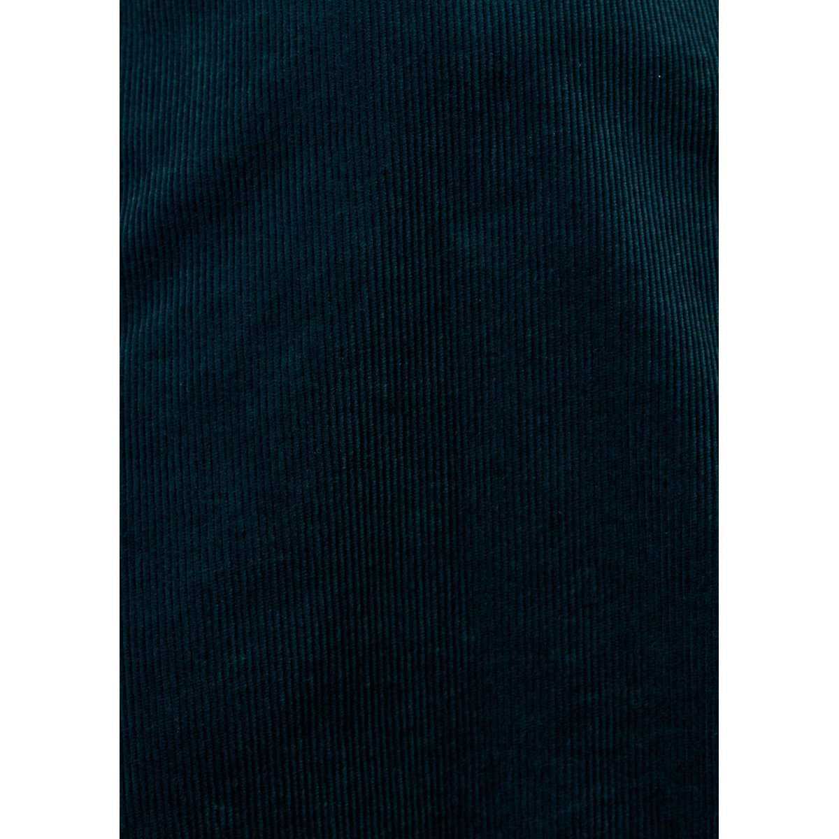 Robe manches longues col montant en velours côtelé petrole, LA FEE MARABOUTEE