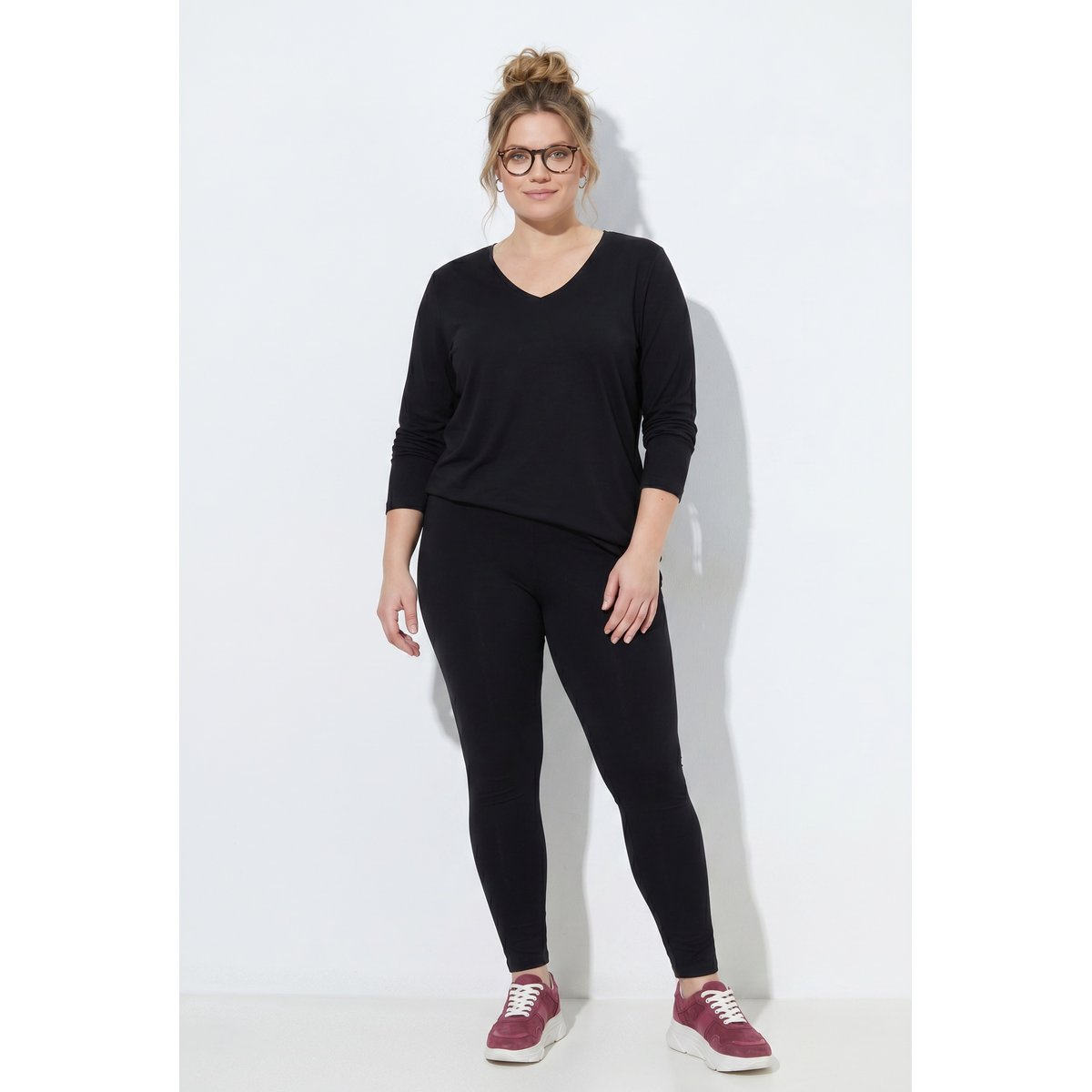 Legging « Cut It Your Way » en coton bio noir, ULLA POPKEN