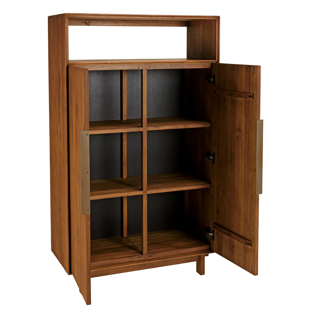 Buffet 2 portes 1 étagère ouverte 90x155cm en bois de teck recyclé SWING bois naturel, PIER IMPORT