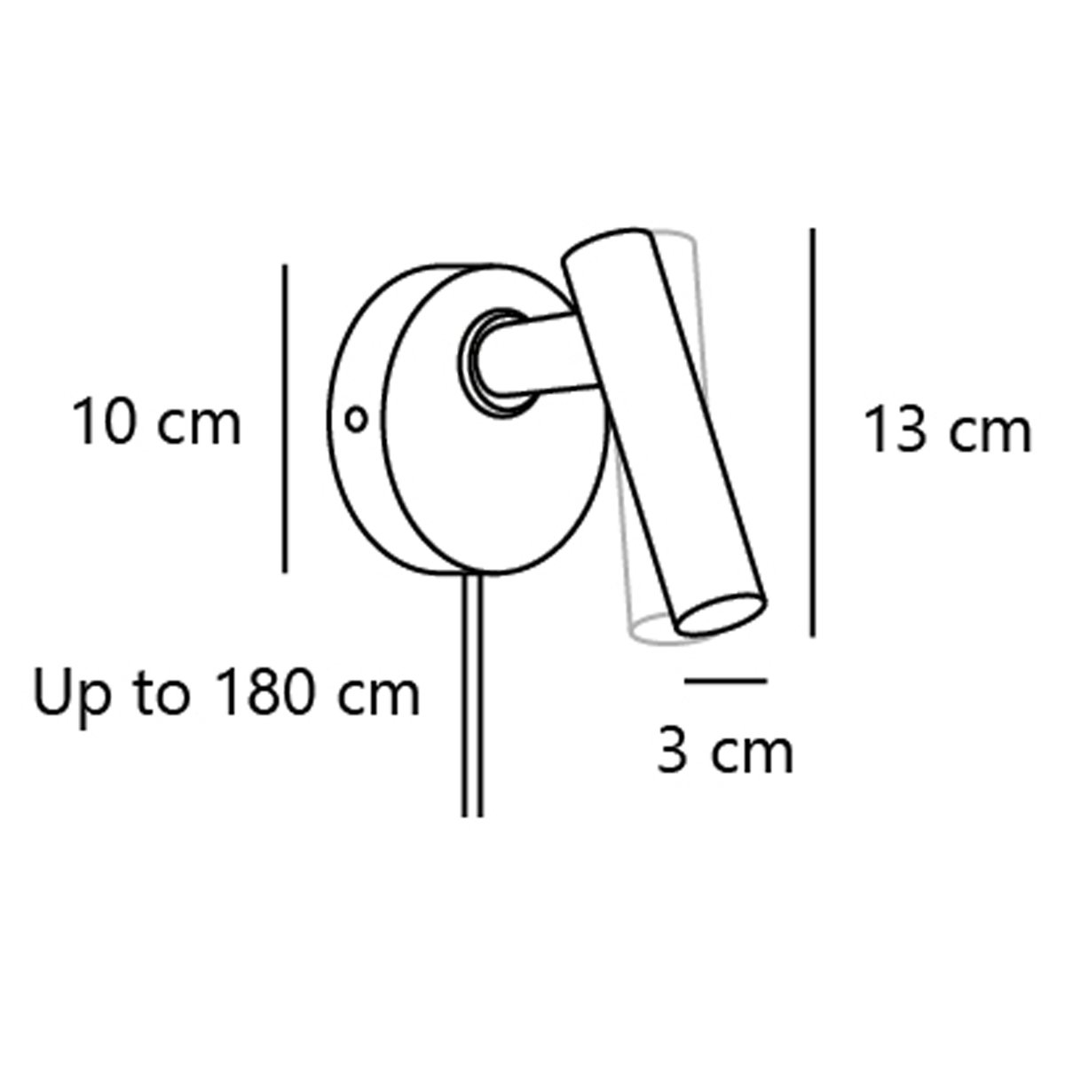 Applique murale spot orientable minimaliste en aluminium, MAKOTO chrome satiné, DESIGN FOR THE PEOPLE